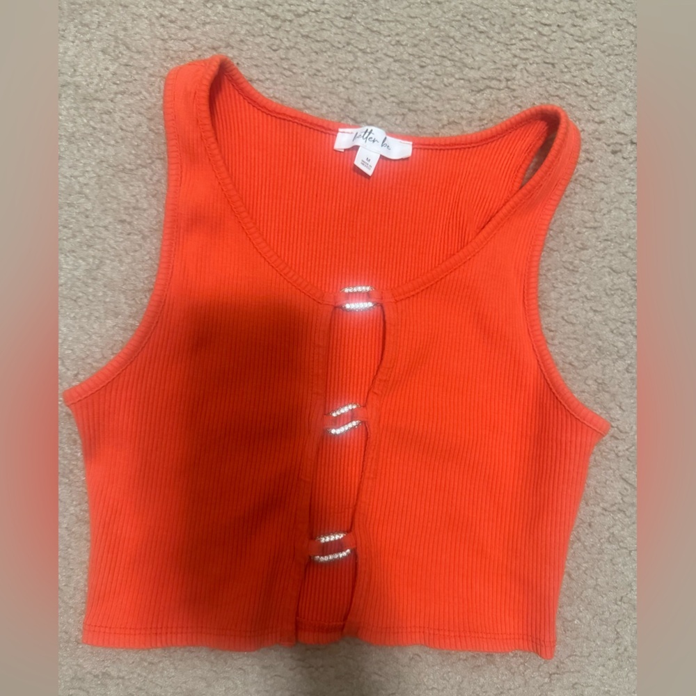 Better Be Vibrant Orange Ribbed Crop Top